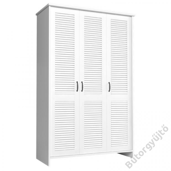 Három ajtós szekrény, fehér matt, ORIENT S3D